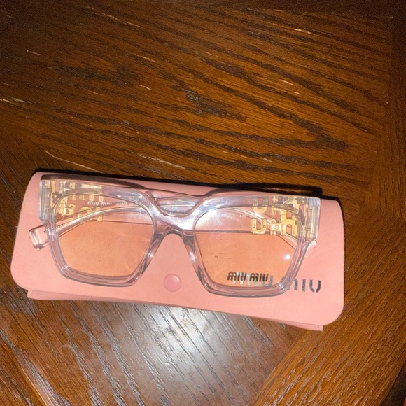 Miu Miu Accessories - Miu Miu Clear Glasses with Pink Case